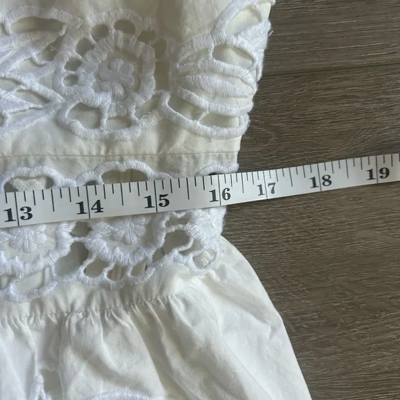 Anthropologie Vineet Bahl White Floral Cutwork Midi Dress - Size: XL - Picture 9 of 14